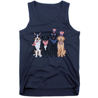 Funny Patriotic Usa Dog  4th Of July Dog Independence Day Tank Top