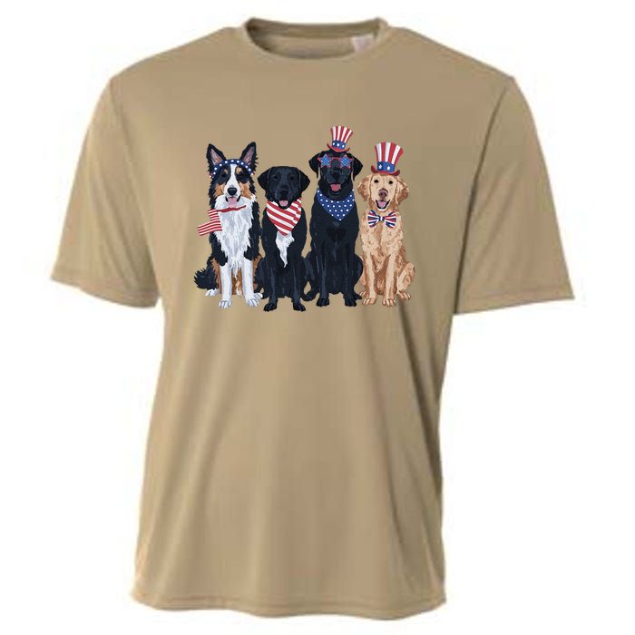 Funny Patriotic Usa Dog  4th Of July Dog Independence Day Cooling Performance Crew T-Shirt