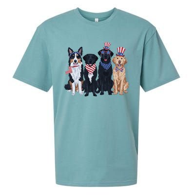 Funny Patriotic Usa Dog  4th Of July Dog Independence Day Sueded Cloud Jersey T-Shirt