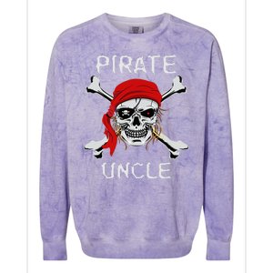 Funny Pirate Uncle Skull & Crossbones Halloween Colorblast Crewneck Sweatshirt