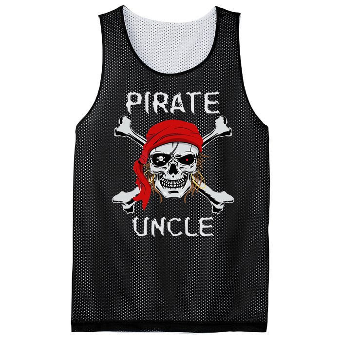 Funny Pirate Uncle Skull & Crossbones Halloween Mesh Reversible Basketball Jersey Tank