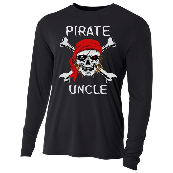 Funny Pirate Uncle Skull & Crossbones Halloween Cooling Performance Long Sleeve Crew