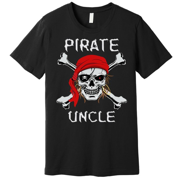 Funny Pirate Uncle Skull & Crossbones Halloween Premium T-Shirt