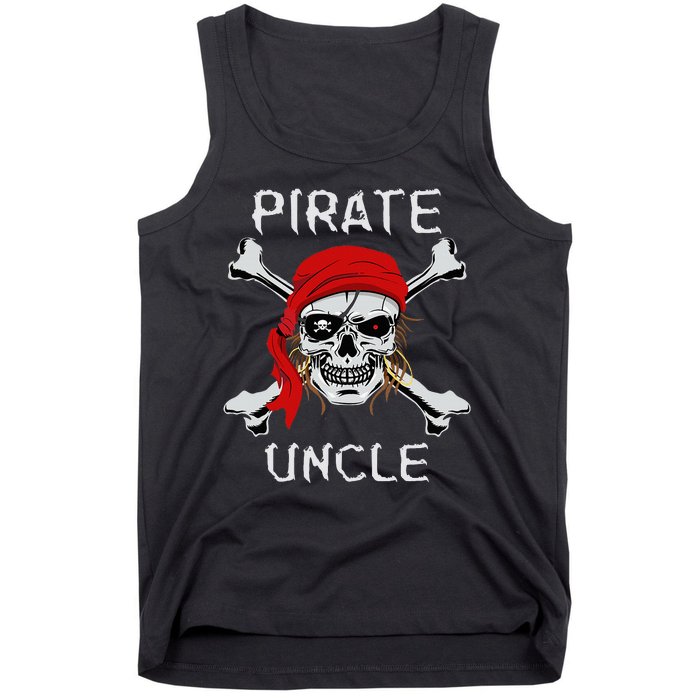 Funny Pirate Uncle Skull & Crossbones Halloween Tank Top