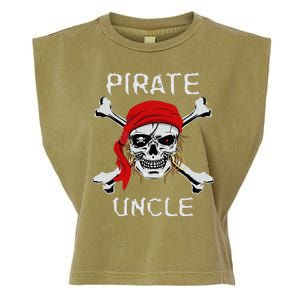 Funny Pirate Uncle Skull & Crossbones Halloween Garment-Dyed Women's Muscle Tee