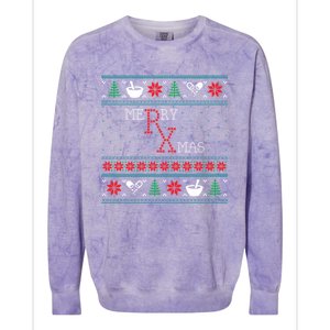 Funny Pharmacy Ugly Christmas Gift Colorblast Crewneck Sweatshirt