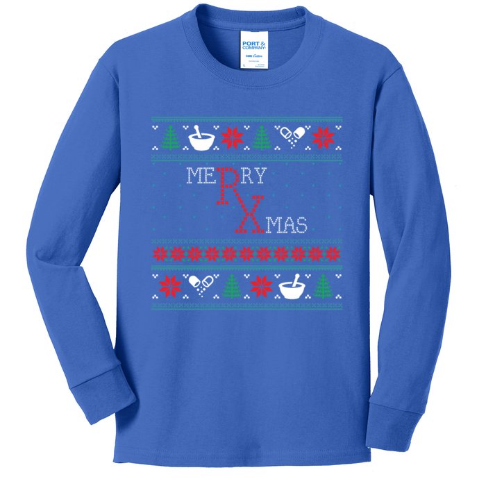 Funny Pharmacy Ugly Christmas Gift Kids Long Sleeve Shirt