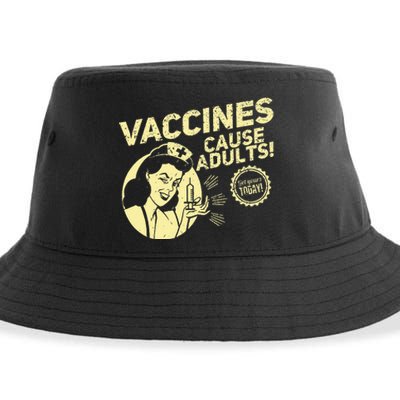 Funny Pro Vaccination T Vaccines Cause Adults Sustainable Bucket Hat