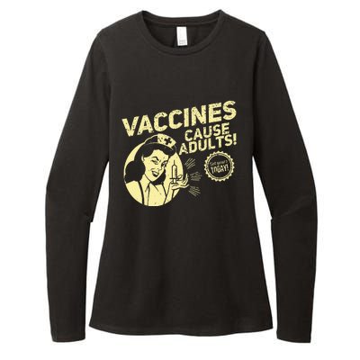 Funny Pro Vaccination T Vaccines Cause Adults Womens CVC Long Sleeve Shirt