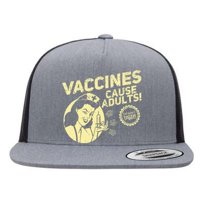 Funny Pro Vaccination T Vaccines Cause Adults Flat Bill Trucker Hat