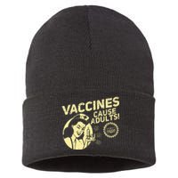 Funny Pro Vaccination T Vaccines Cause Adults Sustainable Knit Beanie