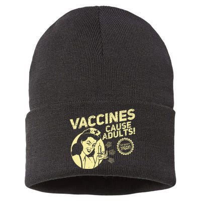 Funny Pro Vaccination T Vaccines Cause Adults Sustainable Knit Beanie