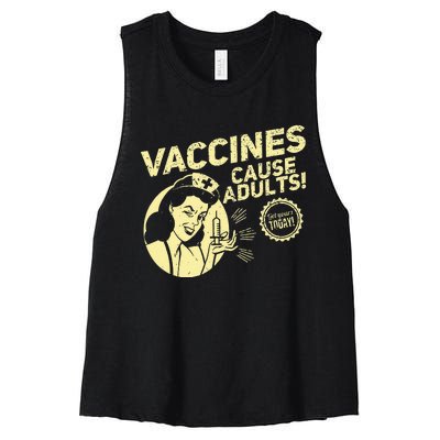 Funny Pro Vaccination T Vaccines Cause Adults Women's Racerback Cropped Tank