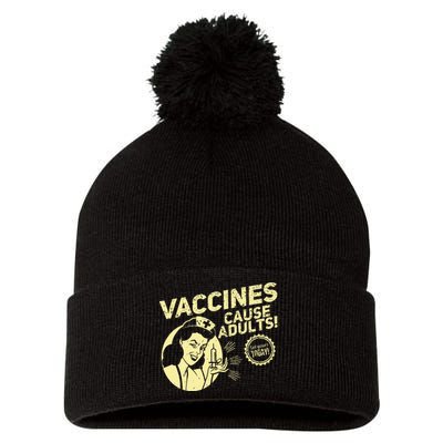 Funny Pro Vaccination T Vaccines Cause Adults Pom Pom 12in Knit Beanie