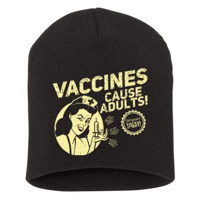 Funny Pro Vaccination T Vaccines Cause Adults Short Acrylic Beanie