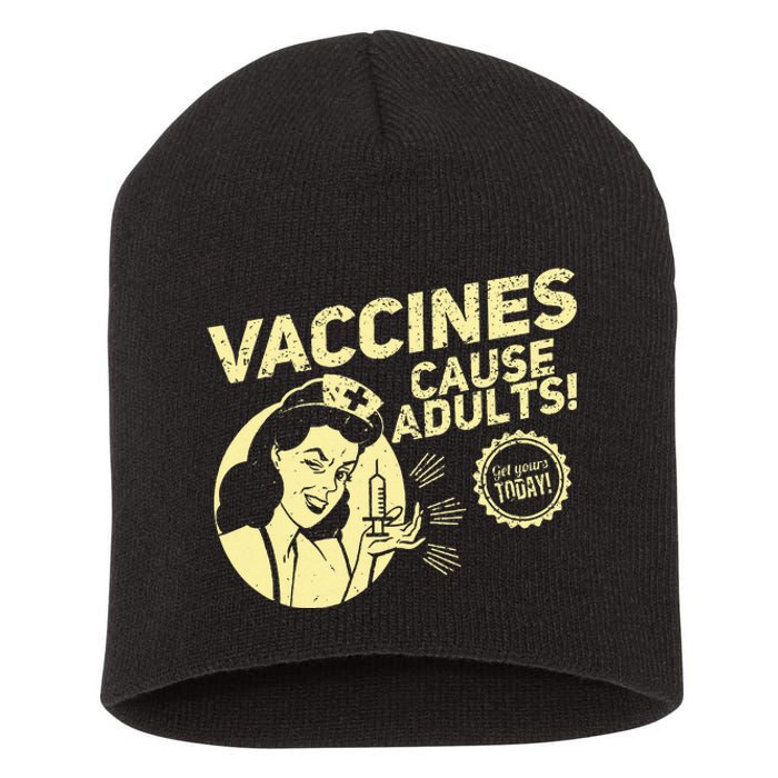 Funny Pro Vaccination T Vaccines Cause Adults Short Acrylic Beanie