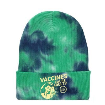 Funny Pro Vaccination T Vaccines Cause Adults Tie Dye 12in Knit Beanie