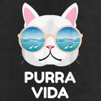 Funny Pura Vida Cat Costa Rica Surfing Surf Waves 7 Panel Mesh Trucker Snapback Hat