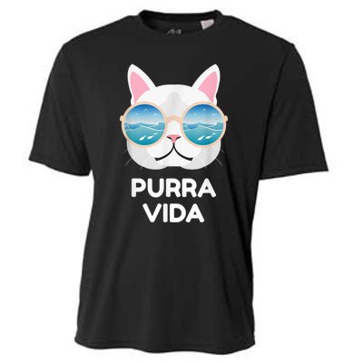 Funny Pura Vida Cat Costa Rica Surfing Surf Waves Cooling Performance Crew T-Shirt