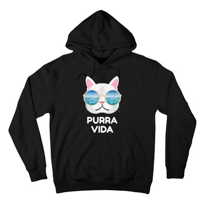 Funny Pura Vida Cat Costa Rica Surfing Surf Waves Hoodie