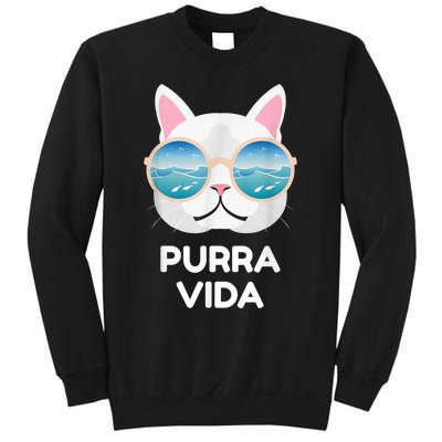 Funny Pura Vida Cat Costa Rica Surfing Surf Waves Sweatshirt