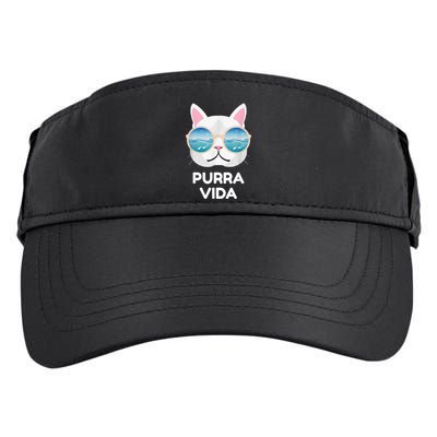 Funny Pura Vida Cat Costa Rica Surfing Surf Waves Adult Drive Performance Visor