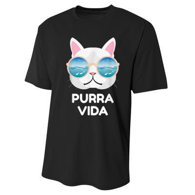 Funny Pura Vida Cat Costa Rica Surfing Surf Waves Performance Sprint T-Shirt