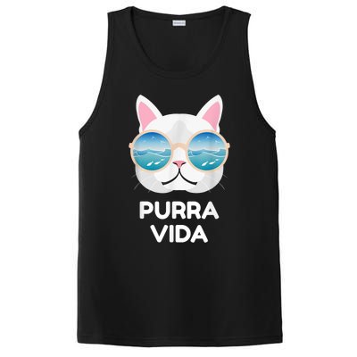 Funny Pura Vida Cat Costa Rica Surfing Surf Waves PosiCharge Competitor Tank