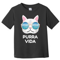 Funny Pura Vida Cat Costa Rica Surfing Surf Waves Toddler T-Shirt