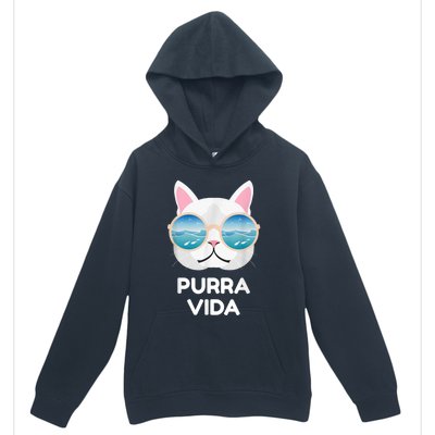 Funny Pura Vida Cat Costa Rica Surfing Surf Waves Urban Pullover Hoodie