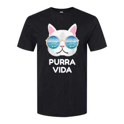 Funny Pura Vida Cat Costa Rica Surfing Surf Waves Softstyle® CVC T-Shirt