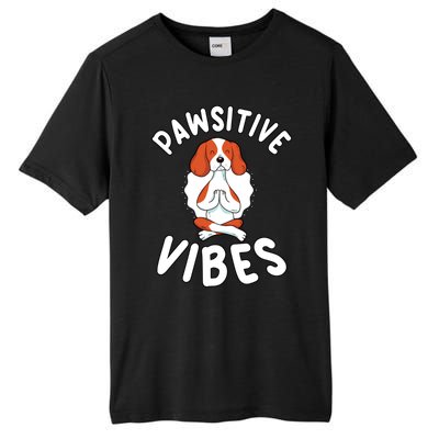 Funny Pawsitive Vibes Pun Cute Yoga Dog Beagle Lovers Gift Tall Fusion ChromaSoft Performance T-Shirt