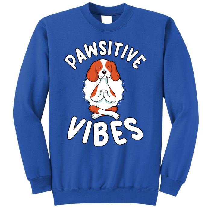 Funny Pawsitive Vibes Pun Cute Yoga Dog Beagle Lovers Gift Sweatshirt