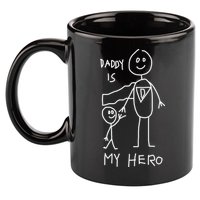 Firefighter Police Veteran Heros Daddy Is My Hero Funny Gift 11oz C Handle Ceramic Mug