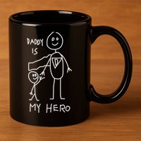 Firefighter Police Veteran Heros Daddy Is My Hero Funny Gift 11oz C Handle Ceramic Mug