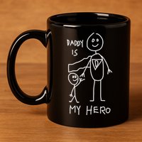 Firefighter Police Veteran Heros Daddy Is My Hero Funny Gift 11oz C Handle Ceramic Mug