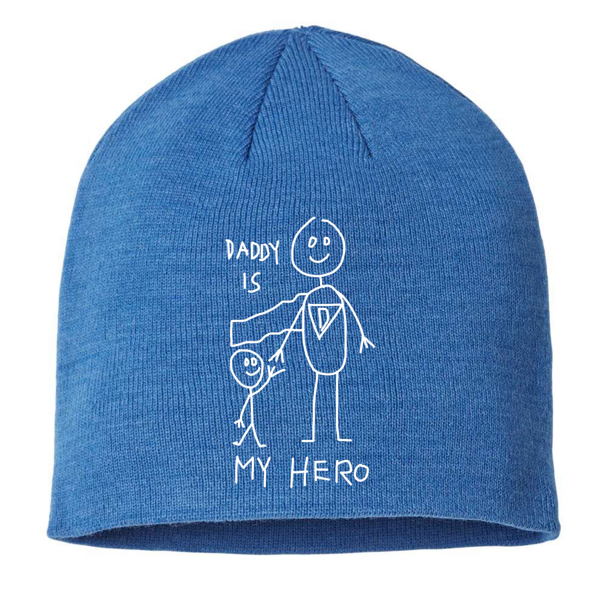 Firefighter Police Veteran Heros Daddy Is My Hero Funny Gift Sustainable Beanie