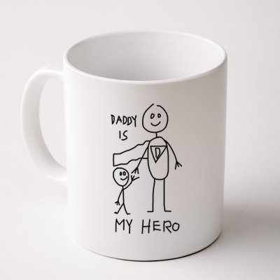 Firefighter Police Veteran Heros Daddy Is My Hero Funny Gift Coffee Mug