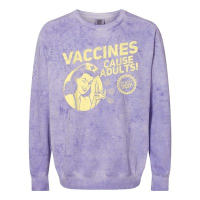 Funny Pro Vaccination Vaccines Cause Adults Colorblast Crewneck Sweatshirt