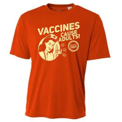 Funny Pro Vaccination Vaccines Cause Adults Cooling Performance Crew T-Shirt