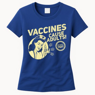 Funny Pro Vaccination Vaccines Cause Adults Womens T-Shirt