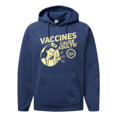 Funny Pro Vaccination Vaccines Cause Adults Performance Fleece Hoodie