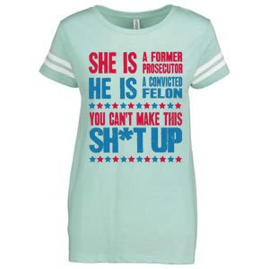 Former Prosecutor Vs Felon Pro Kamala Harris 2024 President Enza Ladies Jersey Football T-Shirt