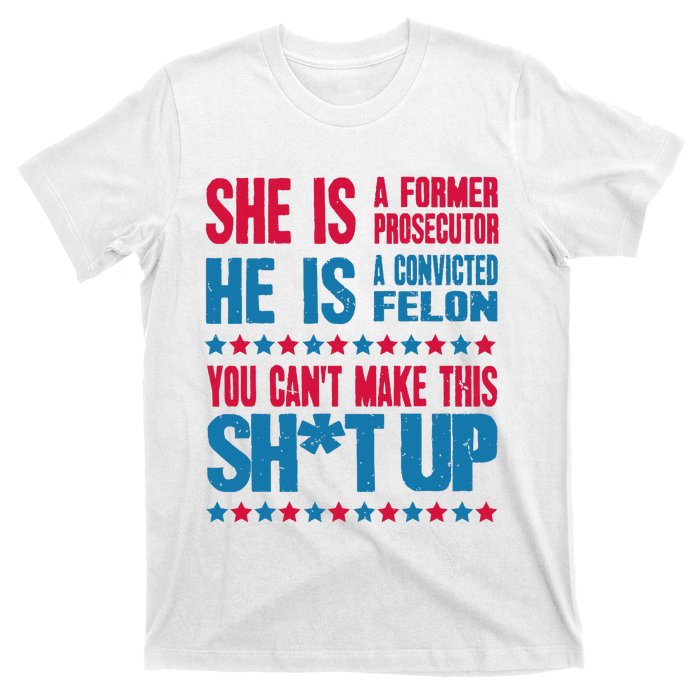 Former Prosecutor Vs Felon Pro Kamala Harris 2024 President T-Shirt