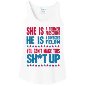 Former Prosecutor Vs Felon Pro Kamala Harris 2024 President Ladies Essential Tank