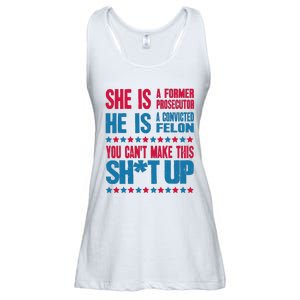 Former Prosecutor Vs Felon Pro Kamala Harris 2024 President Ladies Essential Flowy Tank