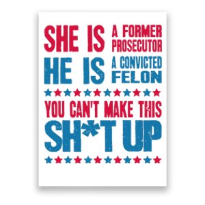 Former Prosecutor Vs Felon Pro Kamala Harris 2024 President Poster