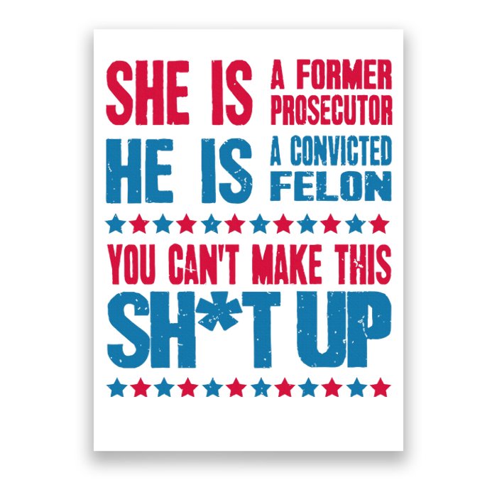 Former Prosecutor Vs Felon Pro Kamala Harris 2024 President Poster