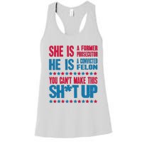 Former Prosecutor Vs Felon Pro Kamala Harris 2024 President Women's Racerback Tank