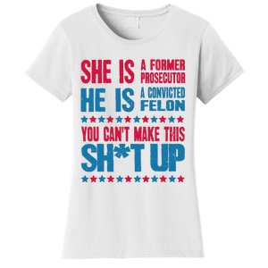 Former Prosecutor Vs Felon Pro Kamala Harris 2024 President Women's T-Shirt